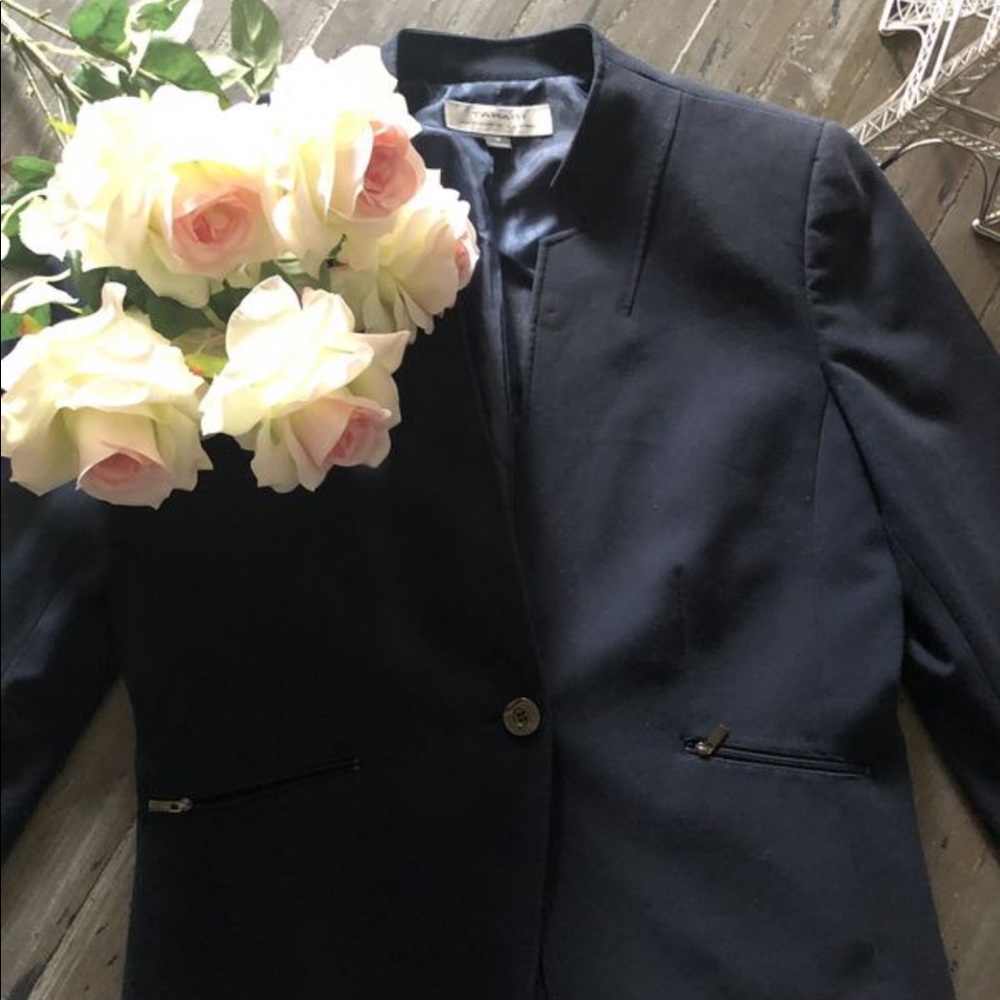 Tahari Navy Skirt Suit